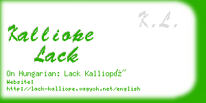 kalliope lack business card